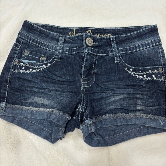 Wallflower Dark Blue Jean Shorts - Picture 1 of 3